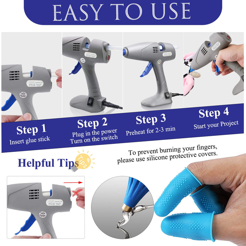 Hot Glue Gun, Upgrade Glue Gun No Dripping 80 & 120W, BLEDS Stand-Up Hot Melt Glue Gun Kit Full Size Dual Temperature With 12 Glue Sticks for Craft, Creative, Office, Decoration, DIY, Quick Repairs