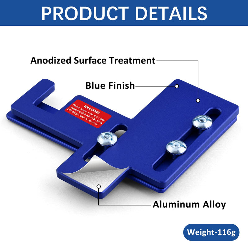 LATING Generator Interlock Kit for Murray or Siemens 150 or 200 Amp Main Panels with 7/8 to 1 1/4 Inches Spacing - Anodized, Blue