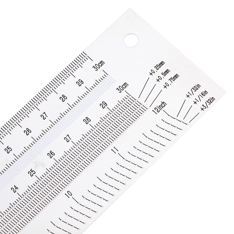 Ultra Precise Marking T-Rule Stainless Steel Marking Ruler Woodworking Scribing Gauge Carpenter Scribing Line Ruler with Mechanical Pencil(12in)