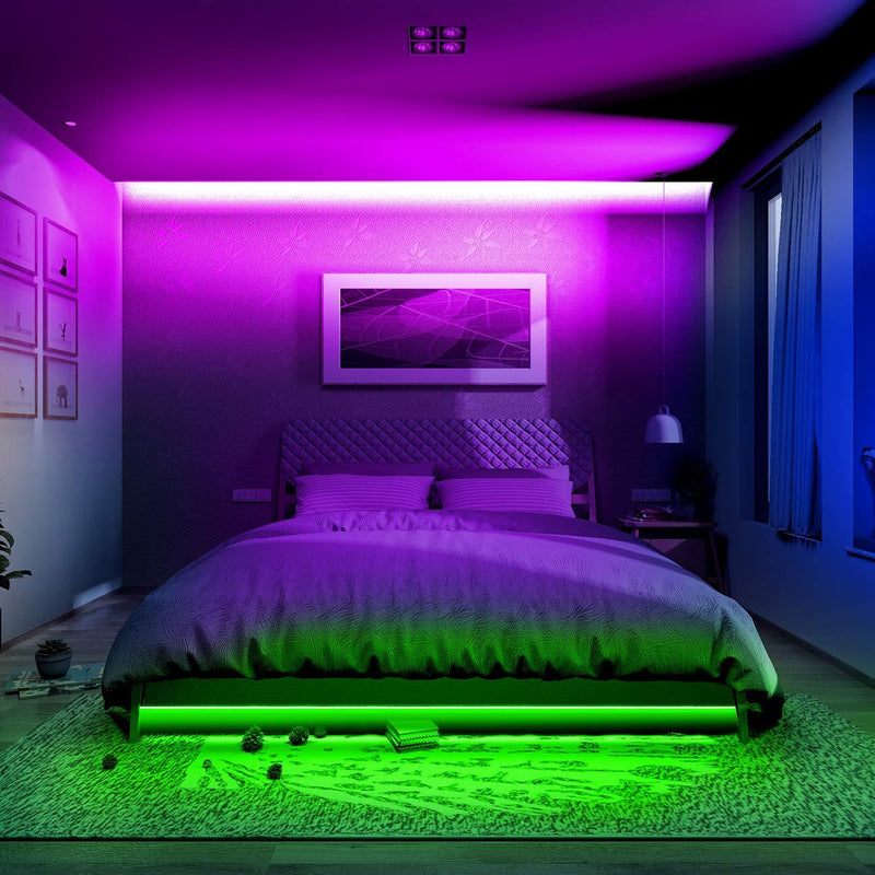 PHOPOLLO Led Strip Lights Color Changing 32.8ft Flexible 5050 RGB Led Lights Kit with 12v Power Supply and 44 Key Ir Remote Controller