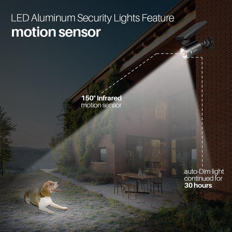Solar Lights Outdoor Motion Sensor, 1400-Lumen Bright LED Spotlight 9-Watt(130W Equiv.), Solar Security Lights for Garden Driveway Patio, 2-Year Battery Life, 160-Week 100% Free Replacement Black