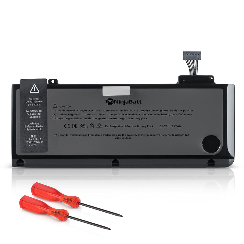 NinjaBatt Battery A1278 A1322 for Apple MacBook Pro 13" [2009 2010 2011 2012 Years] - High Performance [65.7Wh/10.95v]