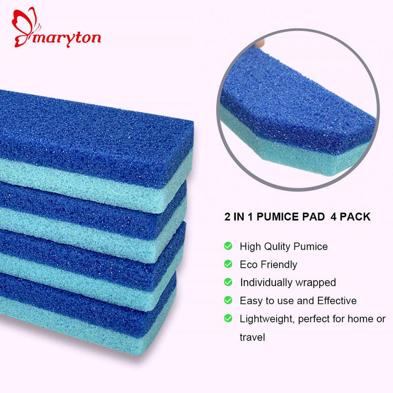 Maryton Foot Pumice Stone for Feet Hard Skin Callus Remover and Scrubber (Pack of 4) (Blue) Blue