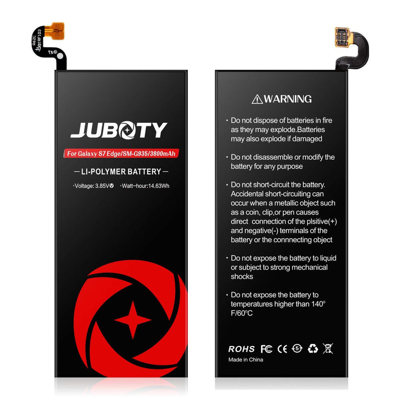 JUBOTY Galaxy S7 Edge Battery Replacement Upgraded 3800mAh Li-Polymer Battery EB-BG935ABE for Samsung Galaxy S7 Edge G935V G935A G935T G935F G935P with Repair Tool Kit