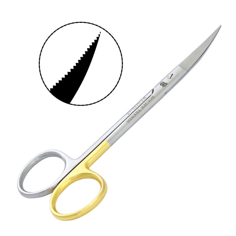 BOUJEE IRIS Scissor, Gum Scissors , Suture Scissors Eye/Dental Scissors Supercut one blade serrated Two pieces Stainless Steal Iris Scissors, Straight & Curved