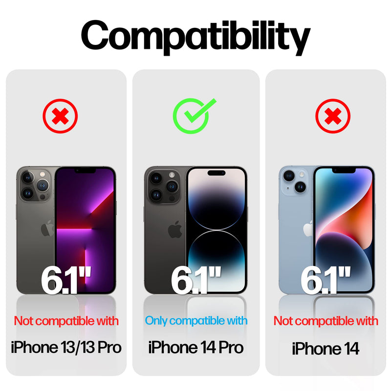 Power Theory Privacy Screen Protector for iPhone 14 Pro Tempered Glass Anti-Spy protection with Easy Install Tray