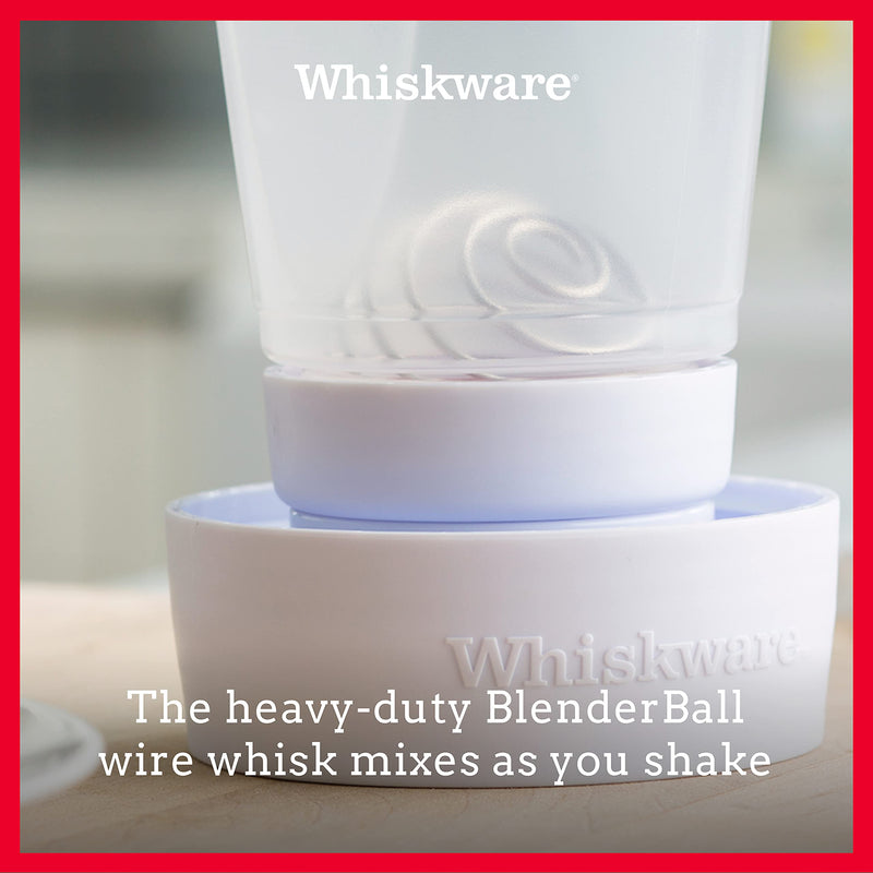 Whiskware Pancake Batter Mixer and Dispenser with BlenderBall Wire Whisk, Pack of 1, White