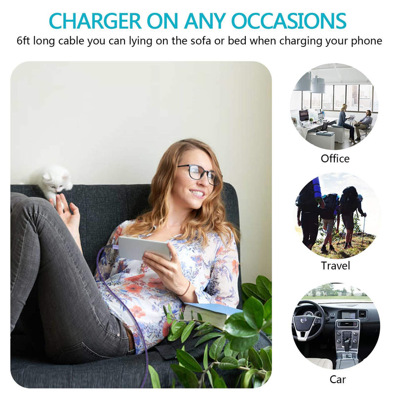 C Charger Cable Fast Charging Phone Android Power Cord 4Pack for Samsung Galaxy Note 21/20 Ultra, S21+/S20 Plus/S21Ultra,S20 FE/S10 Plus/S9 A11/A21/A51/A71, iPad Pro 12.9/11,Google Pixel 5 4A XL