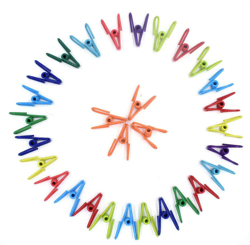 30pcs Pack Metal Clothespins Clips - Multi-Purpose Colored Utility Steel Wire Clips Pegs Holders in Basket Bin for Clothes Line, Kitchen Bag Sealing