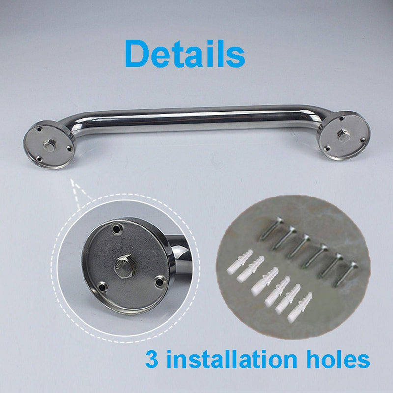 2 Pack 16 Inch Shower Grab Bar, ZUEXT Chrome Stainless Steel Bathroom Grab Bar, Shower Handle, Bathroom Balance Bar, Safety Hand Rail Support - Handicap, Elderly, Injury, Senior Assist Bath Handle 1.33 Foot (Pack of 2)