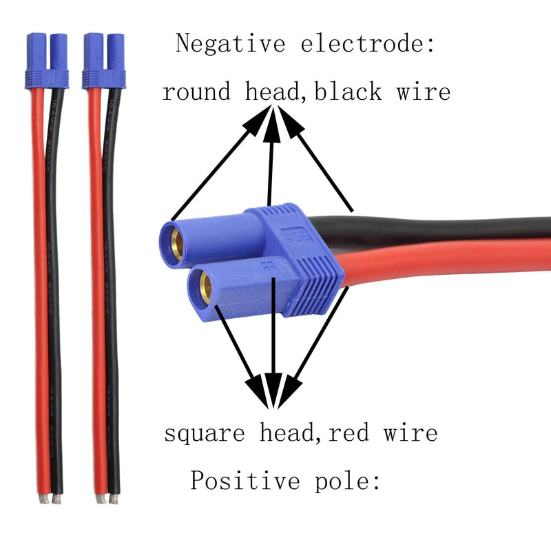 EC5 Female Banana Connector with 10awg Silicone Wire 18cm (Pack of 2)
