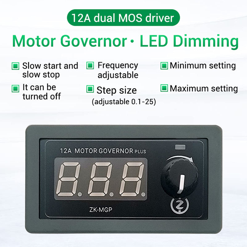 PWM motor speed controller, diymore PWM motor module DC 5V 9V 12V 18V 24V 30V 12A 360W adjustable speed controller generator MGP motor governor with dual MOS driver MGP speed controller