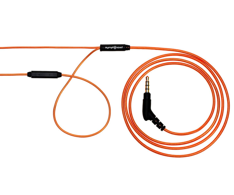 Symphonized ALN 2.0 Premium Genuine Wood in-Ear Noise-isolating Headphones, Earbuds, Earphones with Innovative Shield Technology Cable and Mic (Metallic Orange) Metallic Orange