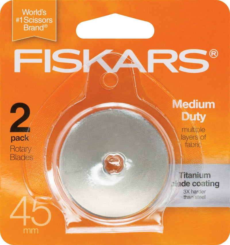 Fiskars 158290-1001 Titanium Rotaty Cutter Replacement Blades, 45mm, 2 Pack