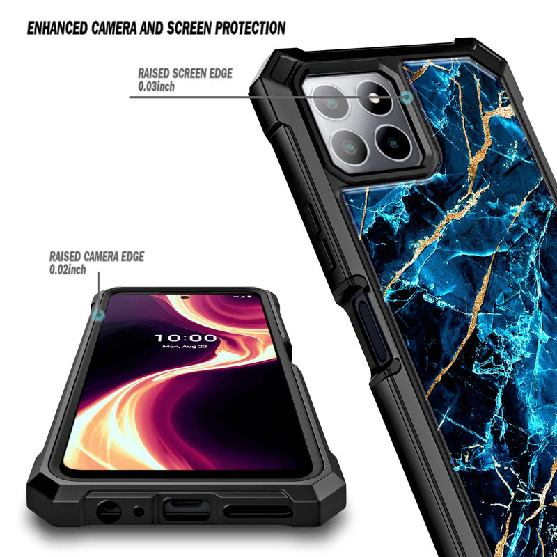 NZND Case for Boost Mobile Celero 5G Plus 2023 7.0" (Plus Version Only) with [Built-in Screen Protector], Full-Body Protective Shockproof Rugged Bumper Cover, Impact Resist Durable Case (Sapphire) Sapphire