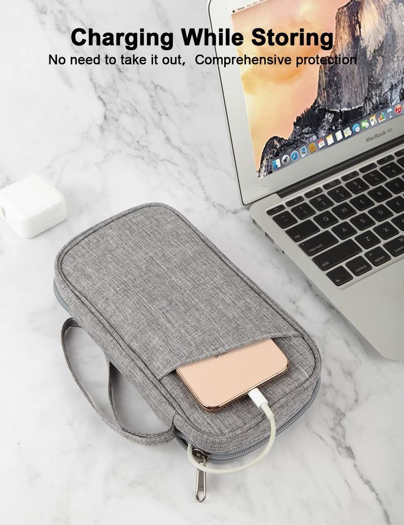 GOX Electronic Organizer Small Travel Cable Organizer Bag for Hard Drives,Cables,USB, SD Card,Grey Grey