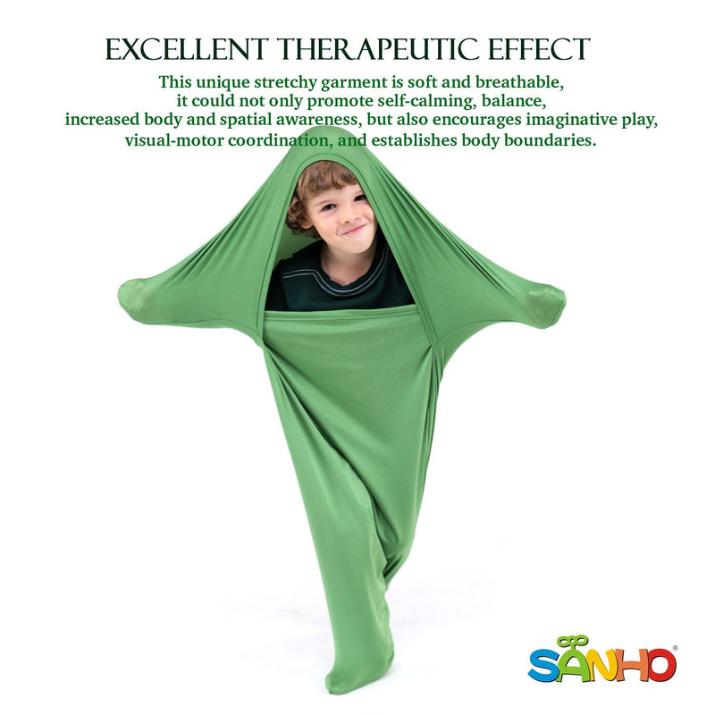 SANHO Premium Sensory Sock,Updated Version, Small, 35" L x 20" W, Good for Height:Up to 40" Green