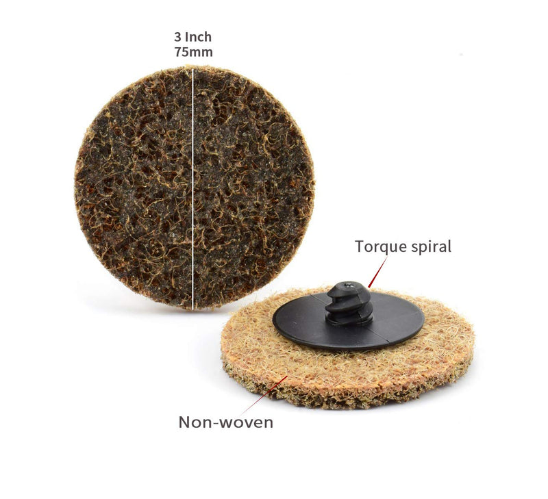 COSPOF 3 Inch Sanding Discs,25 Pack Coarse Quick Change Discs,Surface Conditioning Discs for Die Grinder(Brown-Coarse). Brown-Coarse