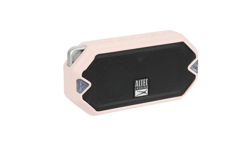 Altec Lansing HydraMini Wireless Bluetooth Speaker, IP67 Waterproof USB C Rechargeable Battery with 6 Hours Playtime, Compact, Shockproof, Snowproof, Everything Proof (Petal Pink) Petal Pink