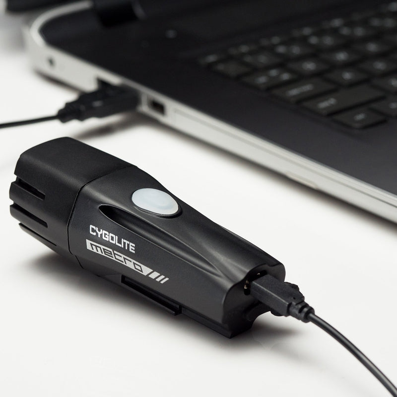 Cygolite Metro 600 Lumen USB Rechargeable Bicycle Headlight, Black 600 Lumens
