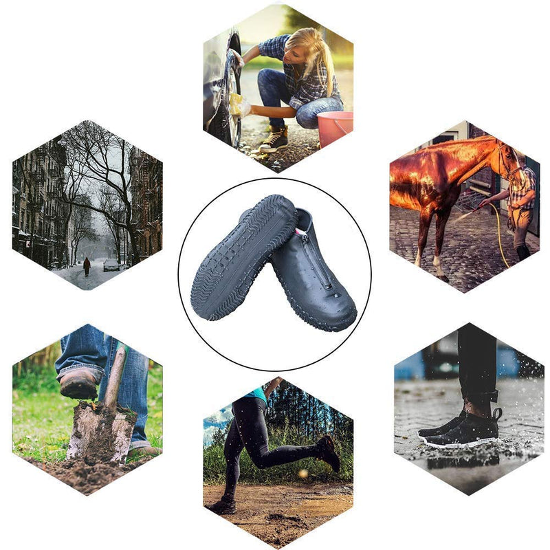 Shiwely Silicone Waterproof Shoe Covers, Upgrade Reusable Overshoes with Zipper, Resistant Rain Boots Non-Slip Washable Protection for Women, Men (L (Women 7.5-11, Men 6.5-10.5), Black) L (Women 7.5-11, Men 6.5-10.5)