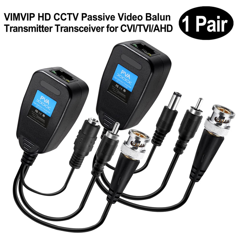 Passive Video Balun 8 Pairs Passive Video Power Balun Audio Connector 720P -2MP BNC to RJ45 Network Transceiver Cat5e/Cat6 BNC to ethernet Adapter AHD/TVI/CVI/CVBS for Full HD Security Camera System