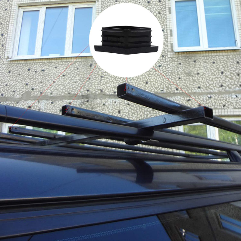 2 2X2 Inch Square Plastic Plug Tubing End Cap 10 Pack, 2" 2"X 2" Black Square Tube End Cap Fence Post Pipe Cover Tubing Insert Chair Glide Finishing Plug
