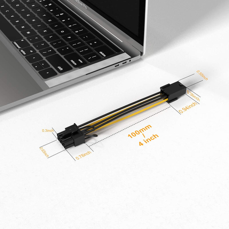6 Pin to 8 Pin Pcie Adapter Cable, CableCreation 2-Pack 6-pin to 8-pin PCIe Express Power Adapter Cable, 4 Inches / 10CM