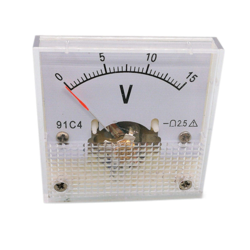 DC 0-15V Square Analog Volt Pointer Needle Panel Meter Voltmeter 91C4