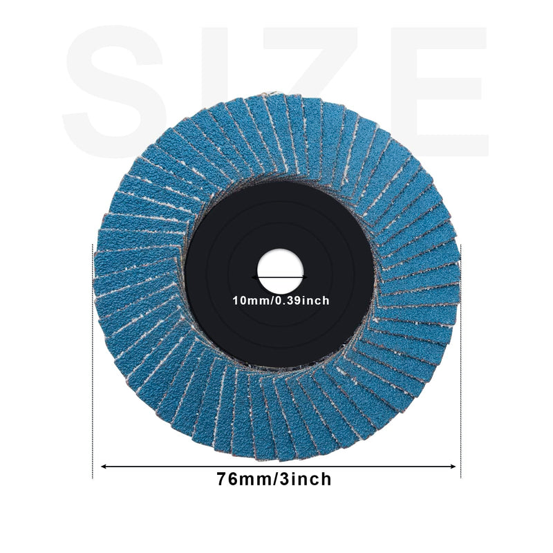 Flap Discs Set of 6 Sanding Discs 75 x 10 mm Grit 60/80/120 Suitable for Cordless Angle Grinder Flap Discs Steel Fan Grinding Disc for Angle Grinder Polishing Machine - 6 Pieces