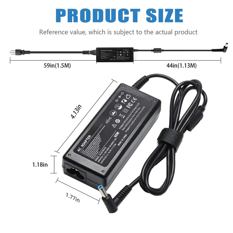 Charger for Hp is 13252 Laptop Power Cord Supply Replacement 65W 45W for Hp Pavilion Spectre Envy X360 11 13 15 Zbook Elitebook 820 830 840 850 G3 G4 G5 G6 G7 213349-109 741727-001 AC Adapter Blue Tip