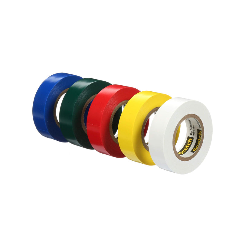 3M Scotch #35 Electrical Tape, Multi-Color Value Pack (10457NA), 5 Rolls 1 Pack