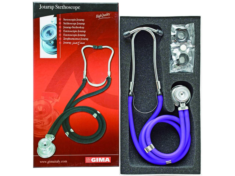 GIMA Jotarap stethoscope with double tube and two heads, type Rappaport, for cardiology and emergencies, purple