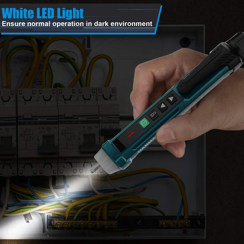Non-contact voltage tester/phase tester, Hanmatek AC1 current tester continuity tester 12-1000V/48V-1000V, acoustic buzzer and light indicator voltage tester AC1