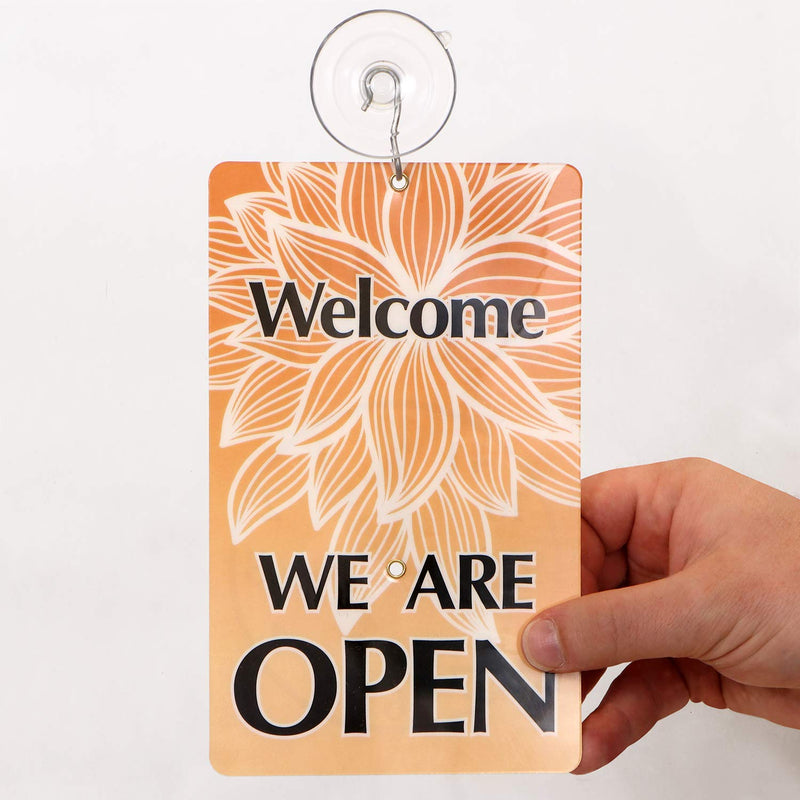 SmartSign “Will Be Back/Welcome We are Open” Two Sided Be Back Clock Sign | 7.75" x 4.75" Plastic Black and Brown