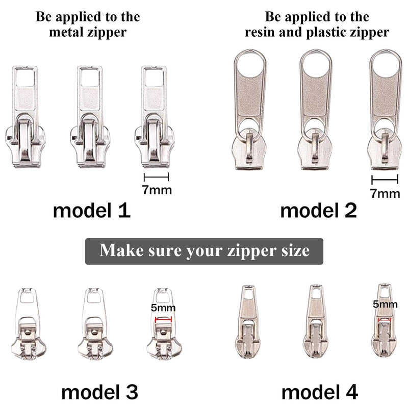 Mudder 36 Pack Zipper Replacement Zipper Repair Kit, Silver