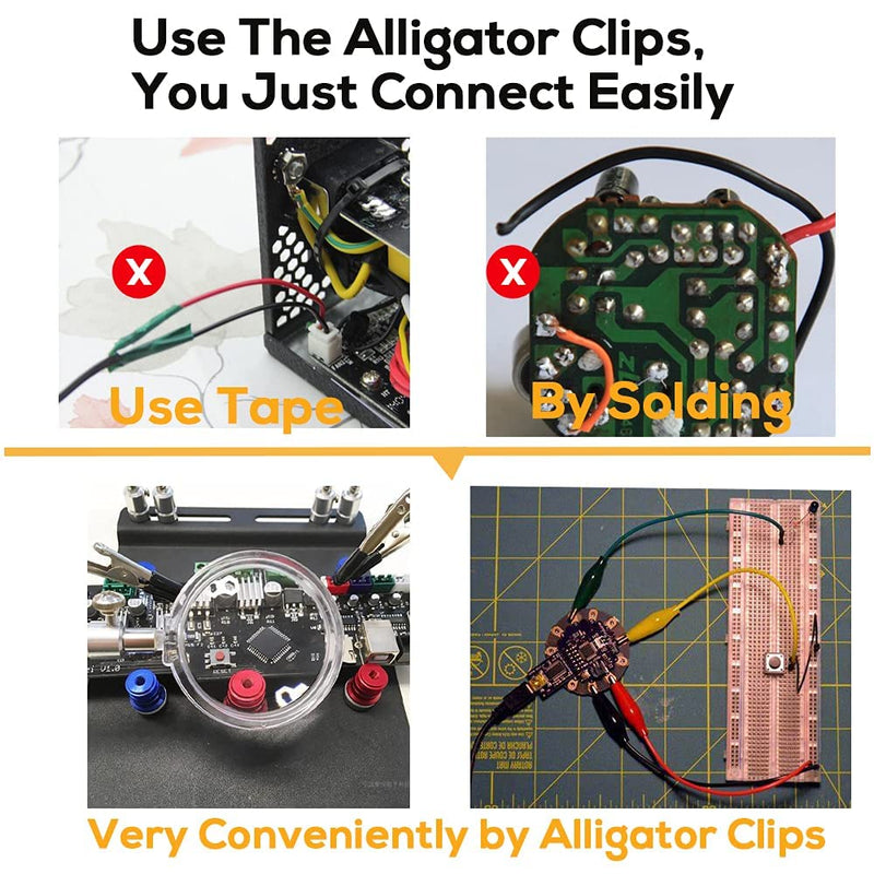 Multimeter Test Leads Banana Plug,1000V 20A Digital Multi Multimeter Test Leads with Premium Alligator Electrical Clips Lead, Electronic Test Leads Multimeter Accessories 2+10 PCS