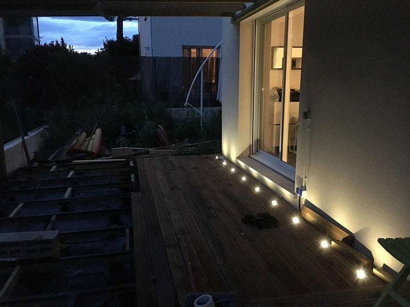Set of 6 LED recessed floor lights outside DC12V 1W Ø45mm IP67 waterproof LED patio recessed spotlights patio kitchen garden recessed spots warm white warm white set of 6