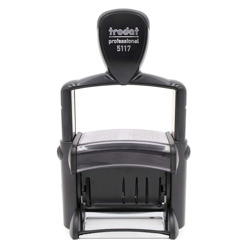 Trodat 5117 Professional 12-Message Stamp w/ Dater, Self-Inking, Red Ink Color