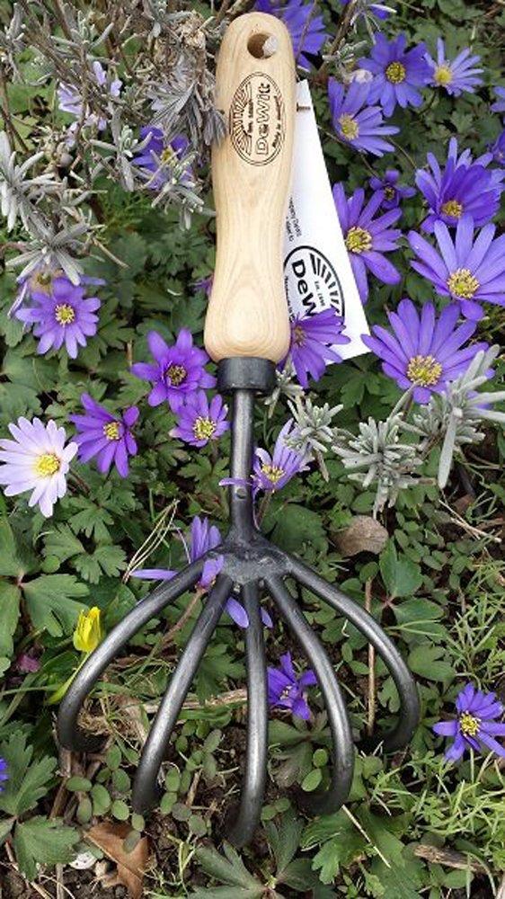 Tierra Garden DeWit 5-Tine Cultivator with Short Handle, Works as Garden Hoe and Tiller (31-0903)