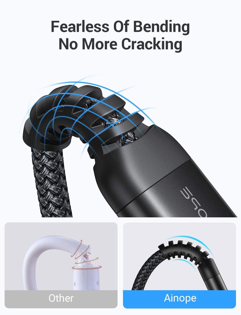 AINOPE USB 3.0 A to A Male Cable 6.6FT+6.6FT,USB 3.0 to USB 3.0 Cable [Never Rupture] USB Male to Male Cable Double End USB Cord Compatible with Hard Drive Enclosures, DVD Player, Laptop Cool-Black Black