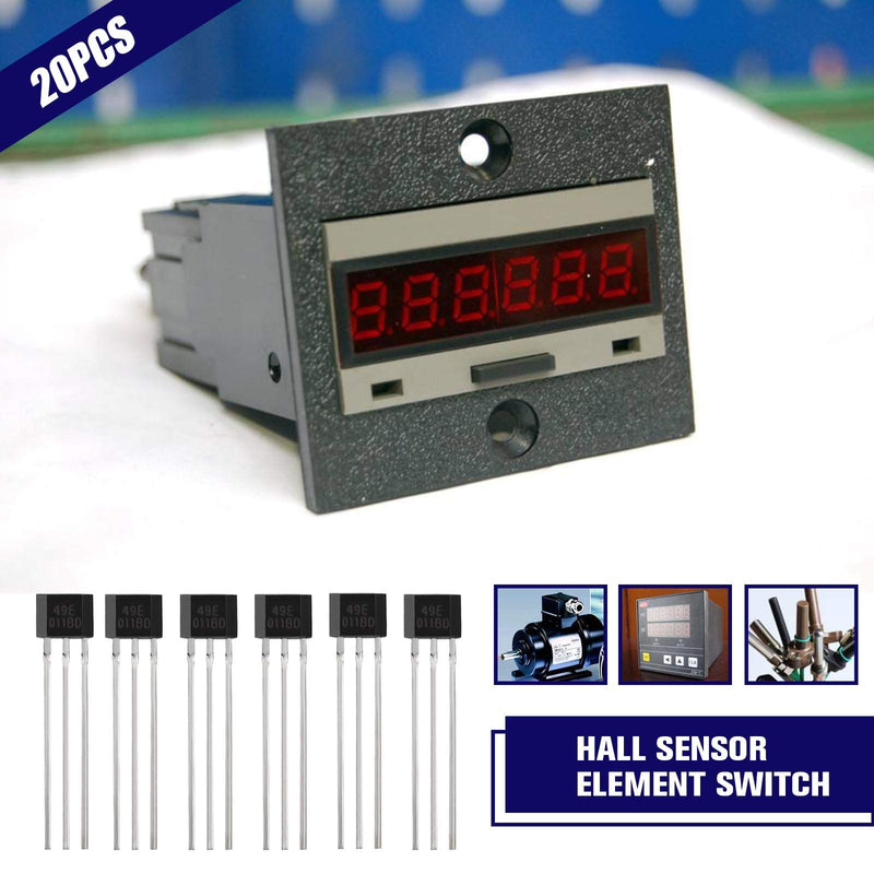 20Pcs 49E OH49E SS49E Linear Hall Effect Sensors S49E TO-92 3 Pins Sensor Element Switch for Electric Vehicle Motor Repair 20