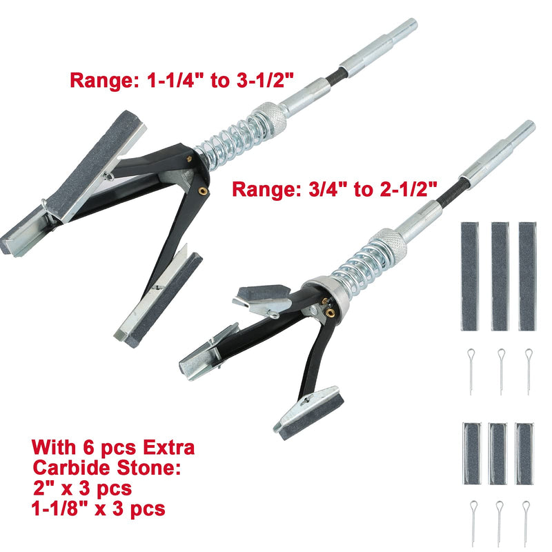 ATPEAM 2-Piece Engine Cylinder Hone Adjustable Deglazer Adjustable 1-1/4" to 3-1/2" and 3/4" to 2-1/2" Diameter with Extra 6-Piece 220 Grit Stones