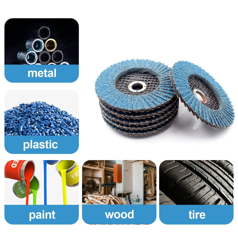 Flap Discs Set of 6 Sanding Discs 75 x 10 mm Grit 60/80/120 Suitable for Cordless Angle Grinder Flap Discs Steel Fan Grinding Disc for Angle Grinder Polishing Machine - 6 Pieces