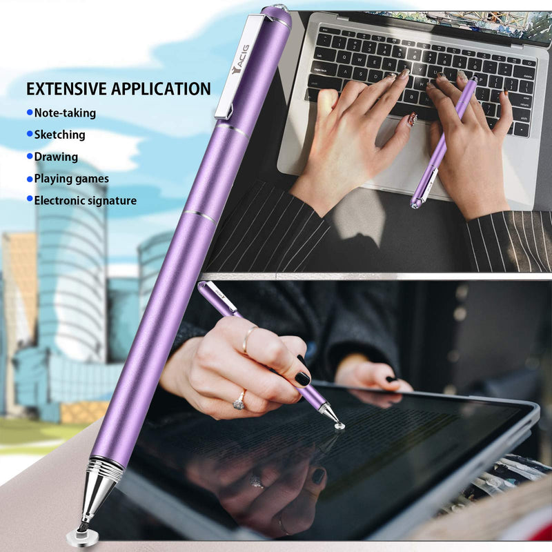 Stylus Pens for Touch Screens, Yacig Sensitivity Capacitive Stylus Pen Universal Multi-Stylus Pen for iPad iPhone Tablets Samsung Galaxy All Universal Touch Devices (Purple) Purple