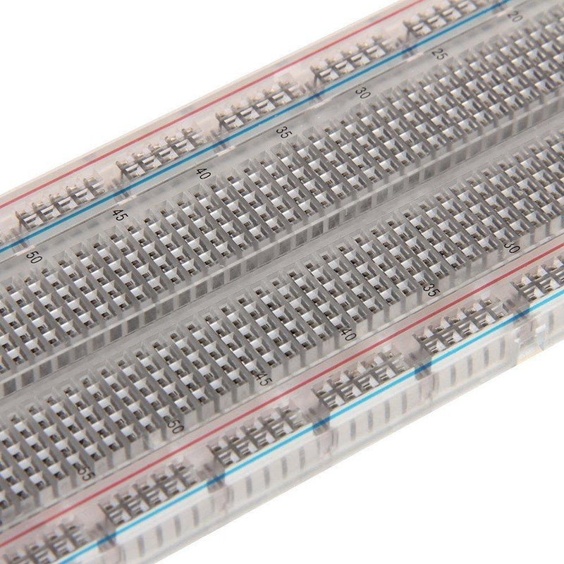 Bestol 2PCS Prototype Breadboard Clear Crystal 400/830/ Tie Point Solderless Modular Board (1pcs 830 Tie Point) 1pcs 830 Tie Point