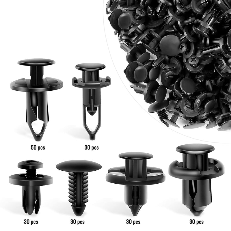 GOOACC - GRC-47 Universal Plastic Fender Clips,200 Pcs Push Bumper Fastener Rivet Clips with 6 Size Auto Body Retainer Clips Bumpers,Car Fender Replacement for GM, Ford & Ch