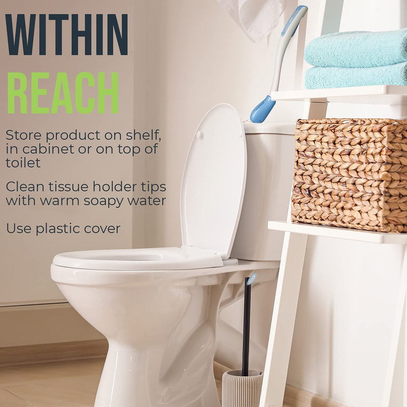 Juvo Toilet Aid - 18” Long Reach Personal Wiping Aid with Hygienic Cover - Easy Use Comfort Self Wiper for Toileting (SATA01) Original Toilet Aid