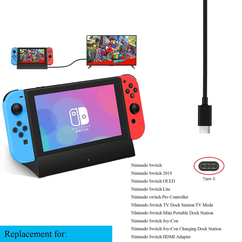 10Ft Switch Charger Replacement for Nintendo Switch,Fast Charger Intened for Nintendo Switch/Switch Lite/Switch OLED, Supports Nintendo Switch TV Mode and Dock Station,with 10Ft USB C Cable