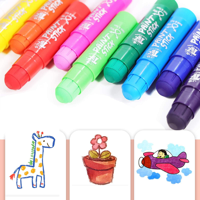 TBC The Best Crafts Tempera Paint Sticks,12 Classic Colors, Washable,Non- Toxic,Crayon Paint Sticks for Kids and Student 12 Colors